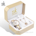 SK Top Luxury Women Watch Gift Set For Wedding Rose Gold Bracelet Necklace Jewelry Gift Set For Wife Regalo de San Valentin